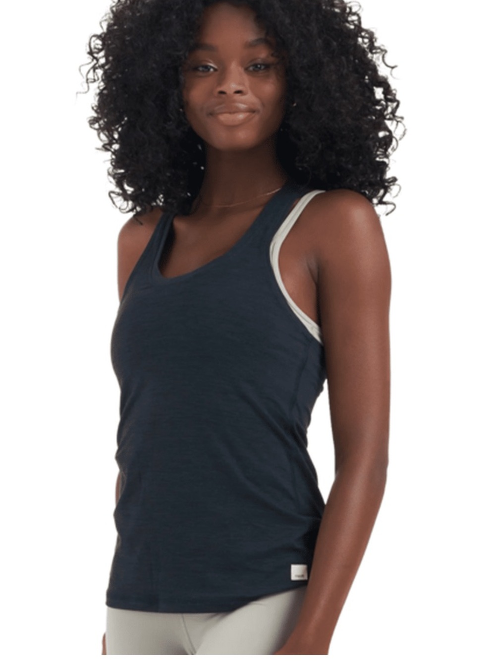 Vuori Heathered Charcoal Gray Racerback Tank